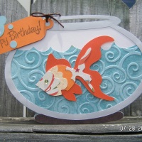 Have a "Fin-tastic" Birthday - Fish Bowl Shape Card